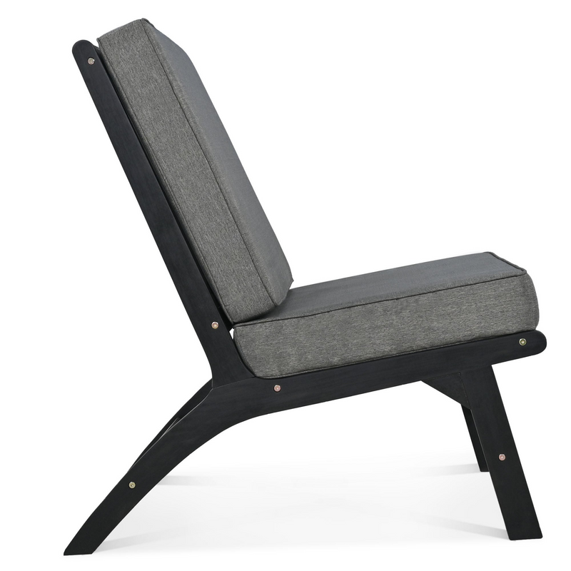 4-Piece V-shaped Seats set, Acacia Solid Wood Outdoor Sofa, Garden Furniture, Outdoor seating, Black And Gray